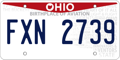 OH license plate FXN2739