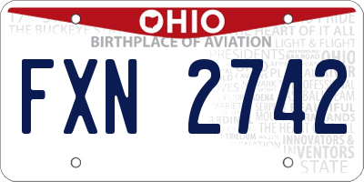 OH license plate FXN2742
