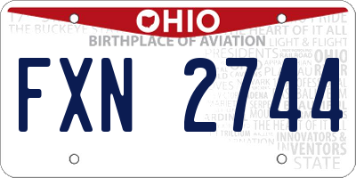 OH license plate FXN2744