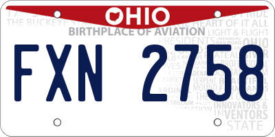 OH license plate FXN2758