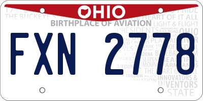OH license plate FXN2778