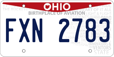 OH license plate FXN2783