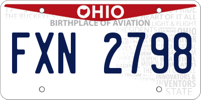 OH license plate FXN2798