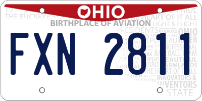 OH license plate FXN2811