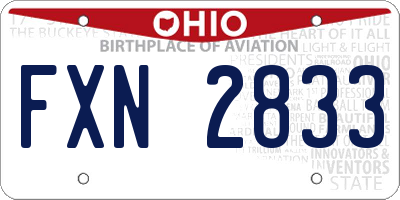 OH license plate FXN2833