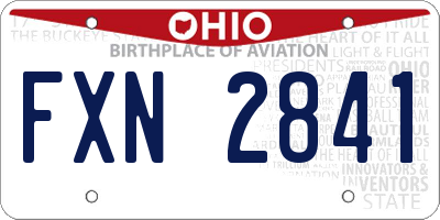 OH license plate FXN2841