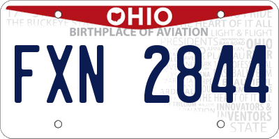 OH license plate FXN2844