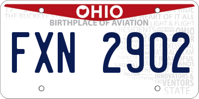 OH license plate FXN2902