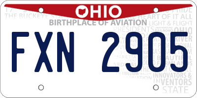 OH license plate FXN2905