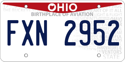 OH license plate FXN2952