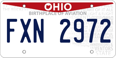 OH license plate FXN2972