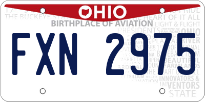 OH license plate FXN2975