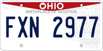 OH license plate FXN2977