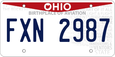 OH license plate FXN2987