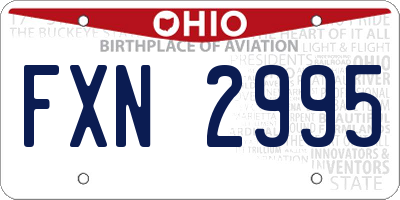 OH license plate FXN2995