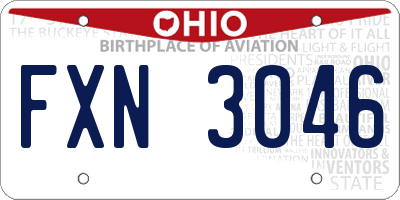 OH license plate FXN3046