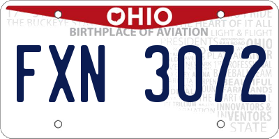 OH license plate FXN3072
