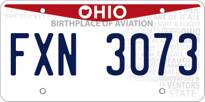 OH license plate FXN3073