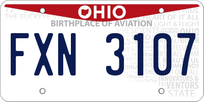 OH license plate FXN3107