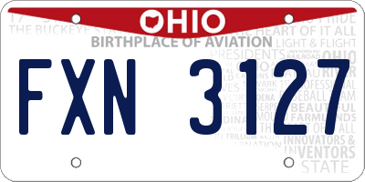 OH license plate FXN3127