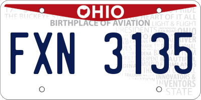 OH license plate FXN3135