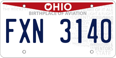 OH license plate FXN3140