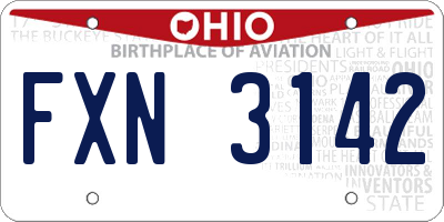 OH license plate FXN3142