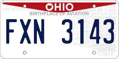 OH license plate FXN3143