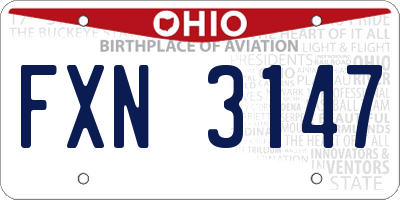 OH license plate FXN3147
