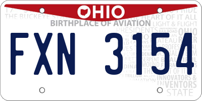 OH license plate FXN3154