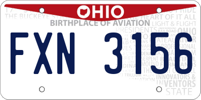 OH license plate FXN3156