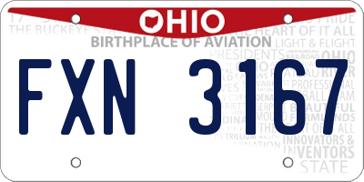 OH license plate FXN3167