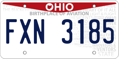 OH license plate FXN3185