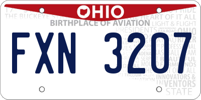 OH license plate FXN3207