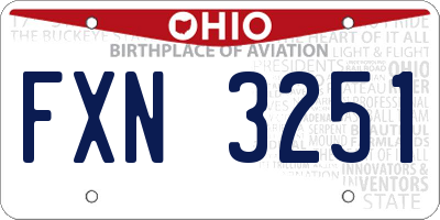 OH license plate FXN3251
