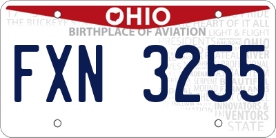 OH license plate FXN3255