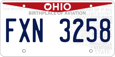 OH license plate FXN3258