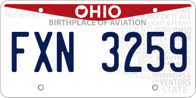 OH license plate FXN3259