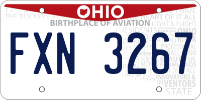 OH license plate FXN3267