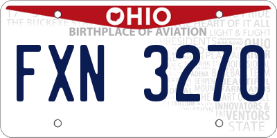 OH license plate FXN3270