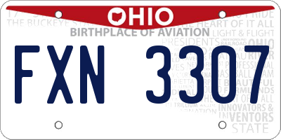 OH license plate FXN3307