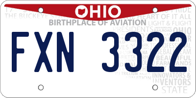 OH license plate FXN3322