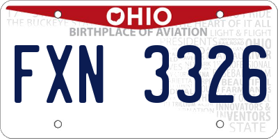 OH license plate FXN3326