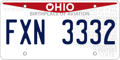 OH license plate FXN3332