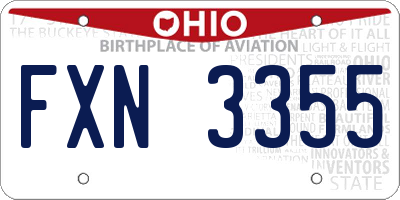 OH license plate FXN3355