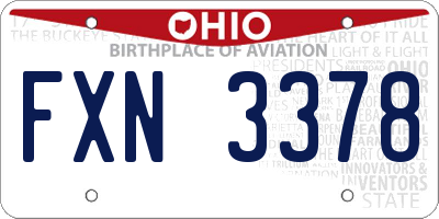 OH license plate FXN3378