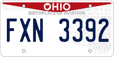 OH license plate FXN3392