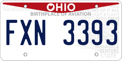 OH license plate FXN3393