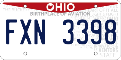 OH license plate FXN3398