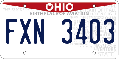 OH license plate FXN3403